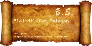 Bleicöffer Salamon névjegykártya